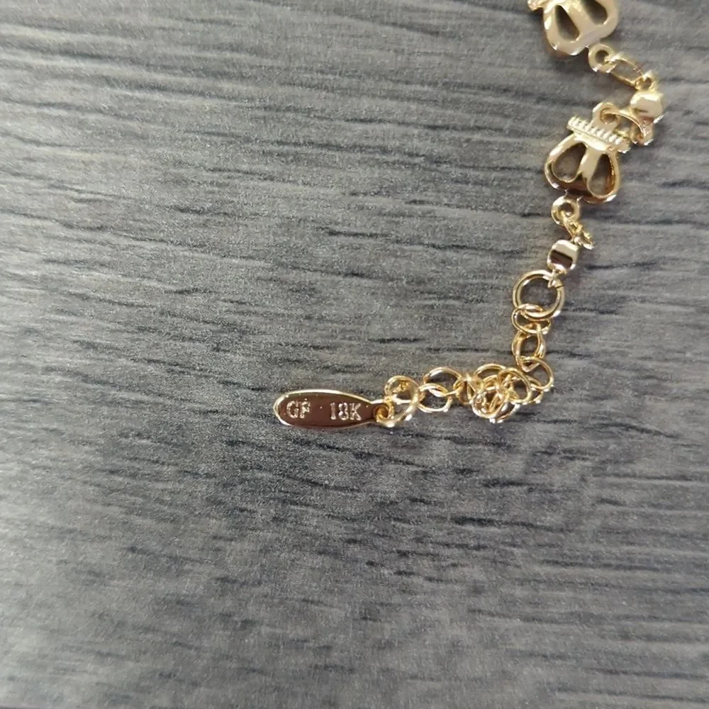 18K Gold Filled Bracelet Red Elephant Charm
